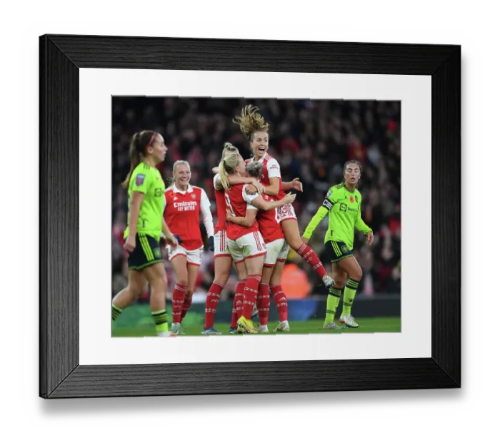 Framed Print : Arsenal Women Celebrate Second Goal vs. Manchester United in FA Women's Super League (2022-23) Framed Print : Arsenal Women Celebrate Second Goal vs. Manchester United in FA Women's Super League (2022-23)