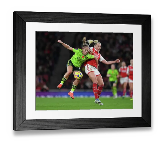 Framed Print : Arsenal vs Manchester United: FA Women's Super League Clash at Emirates Stadium (2022-23) - Stina Blackstenius vs Maya Le Tissier Battle Framed Print : Arsenal vs Manchester United: FA Women's Super League Clash at Emirates Stadium (2022-23) - Stina Blackstenius vs Maya Le Tissier Battle