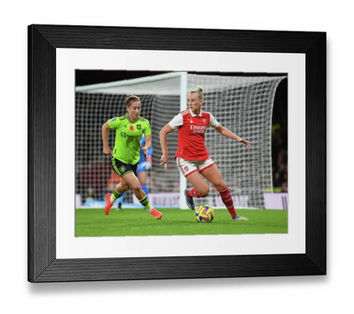Framed Print : Arsenal vs Manchester United: FA Women's Super League Clash at Emirates Stadium (2022-23) - Stina Blackstenius vs Maya Le Tissier Battle Framed Print : Arsenal vs Manchester United: FA Women's Super League Clash at Emirates Stadium (2022-23) - Stina Blackstenius vs Maya Le Tissier Battle