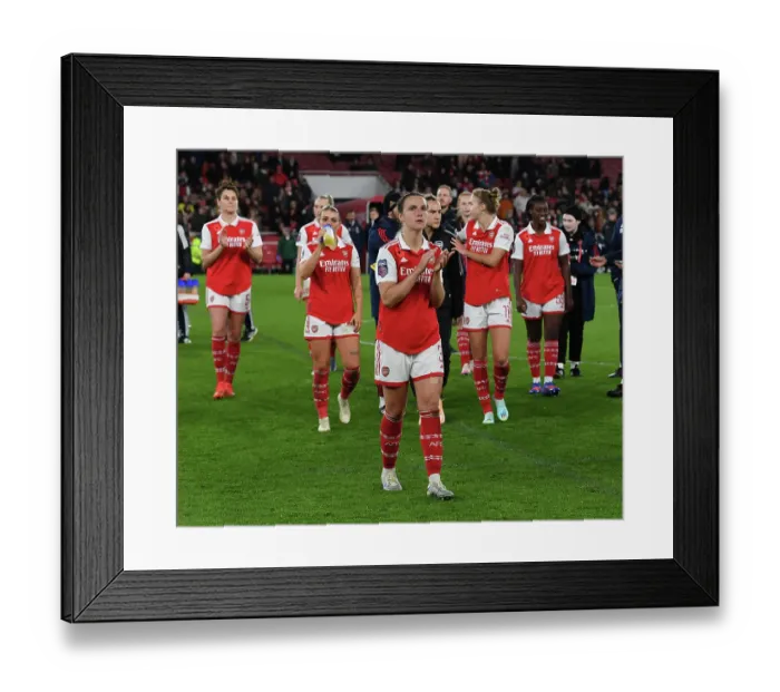 Framed Print : Arsenal Women's Glory: Lotte Wubben-Moy Celebrates with Fans after Defeating Manchester United in FA Women's Super League Framed Print : Arsenal Women's Glory: Lotte Wubben-Moy Celebrates with Fans after Defeating Manchester United in FA Women's Super League
