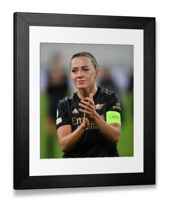 Framed Print : Arsenal Women Triumph over Juventus in UEFA Champions League: Katie McCabe Celebrates with Fans