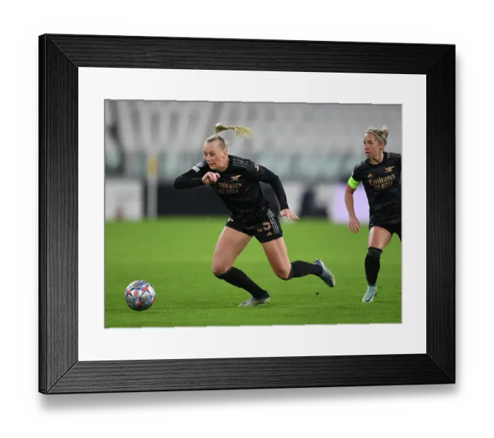 Framed Print : Battle in Group C: Stina Blackstenius Fights for Arsenal's Victory - Juventus vs. Arsenal, UEFA Women's Champions League (2022)