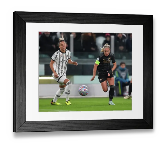 Framed Print : Battle in Group C: Nobbs vs. Rosucci - Juventus vs. Arsenal, UEFA Women's Champions League