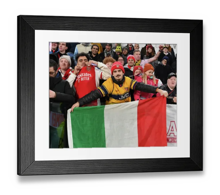 Framed Print : Arsenal Women Fans in Turin: Juventus vs. Arsenal, UEFA Women's Champions League Group C Framed Print : Arsenal Women Fans in Turin: Juventus vs. Arsenal, UEFA Women's Champions League Group C