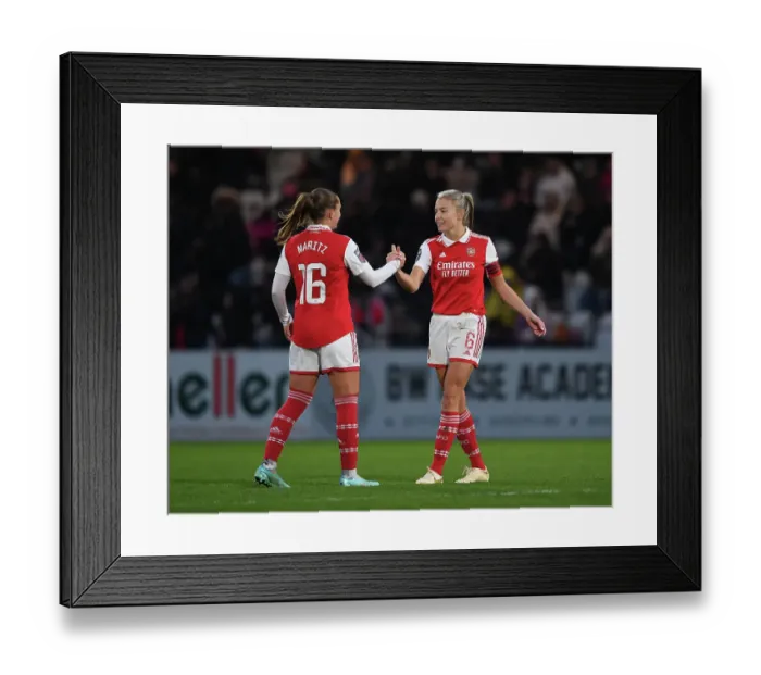 Framed Print : Arsenal Women Celebrate FA WSL Victory: Maritz and Williamson's Triumphant Embrace Framed Print : Arsenal Women Celebrate FA WSL Victory: Maritz and Williamson's Triumphant Embrace
