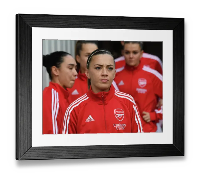 Framed Print : Arsenal's Katie McCabe Prepares for FA WSL Clash Against Everton at Meadow Park