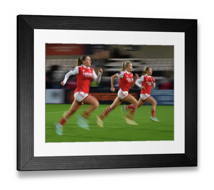 Framed Print : Arsenal Women: Post-Match Training at Meadow Park after Victory over Everton FC
