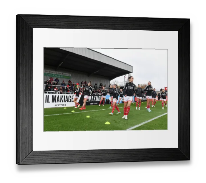 Framed Print : Arsenal Women's Squad Pre-Match Warm-Up vs Everton: Lotte Wubben-Moy in Focus at Meadow Park Framed Print : Arsenal Women's Squad Pre-Match Warm-Up vs Everton: Lotte Wubben-Moy in Focus at Meadow Park