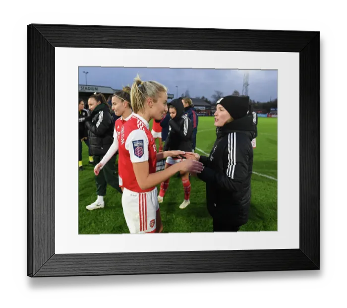 Framed Print : Arsenal Women Celebrate Victory Over Everton FC in FA Women's Super League