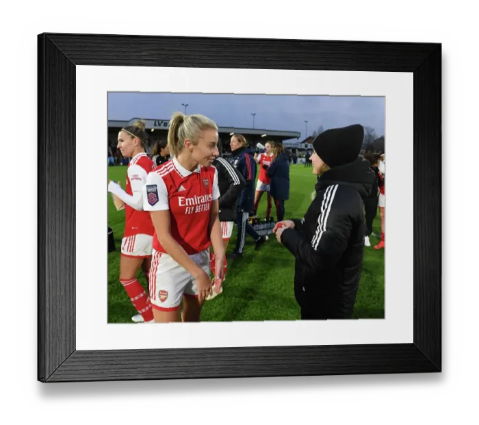 Framed Print : Arsenal Women Celebrate FA WSL Victory: Leah Williamson and Kim Little's Triumph Over Everton FC