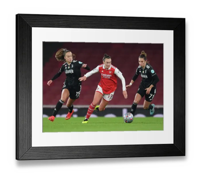 Framed Print : Arsenal WFC vs Juventus FC: Caitlin Foord Splits Juventus Defense in UEFA Women's Champions League Clash at Emirates Stadium Framed Print : Arsenal WFC vs Juventus FC: Caitlin Foord Splits Juventus Defense in UEFA Women's Champions League Clash at Emirates Stadium
