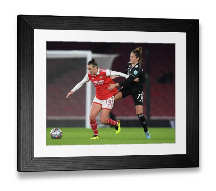 Framed Print : Clash of Titans: Foord vs Forciella in Arsenal WFC vs Juventus FC's Battle in UEFA Women's Champions League Framed Print : Clash of Titans: Foord vs Forciella in Arsenal WFC vs Juventus FC's Battle in UEFA Women's Champions League