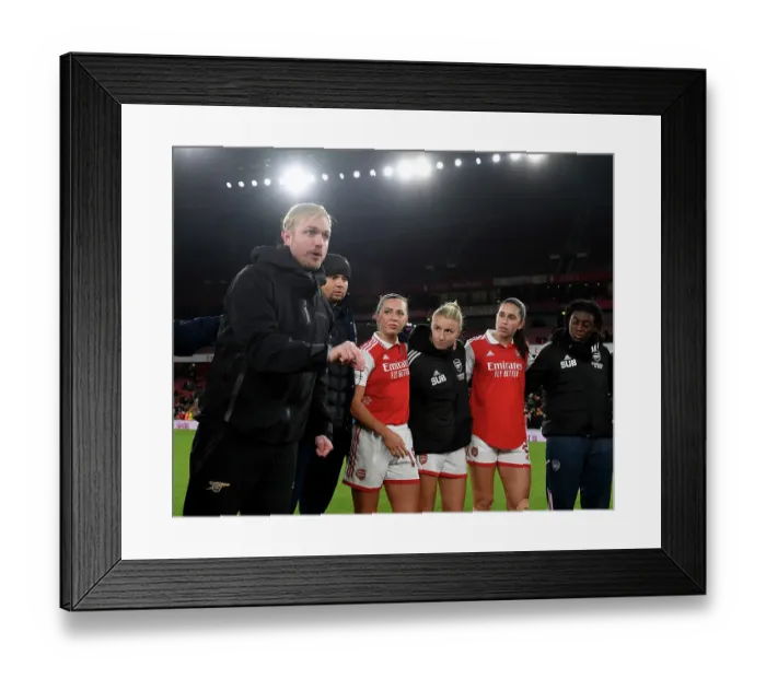 Framed Print : Arsenal Women vs Juventus: Eidevall's Team Battles in UEFA Champions League Group C