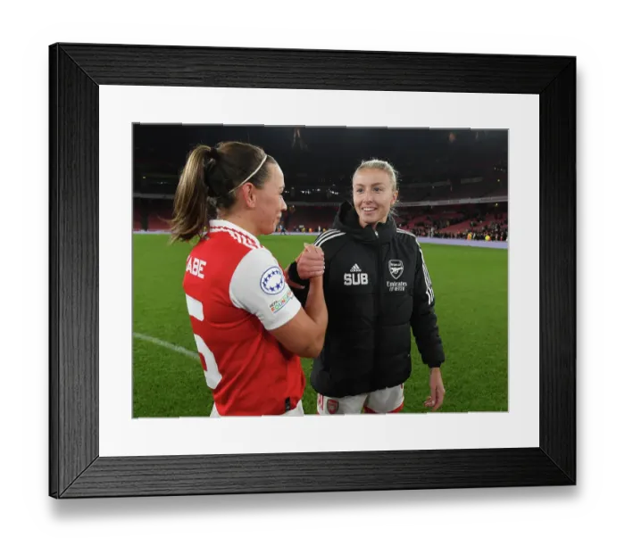 Framed Print : Arsenal Women vs Juventus Women: Battle in the UEFA Champions League at Emirates Stadium