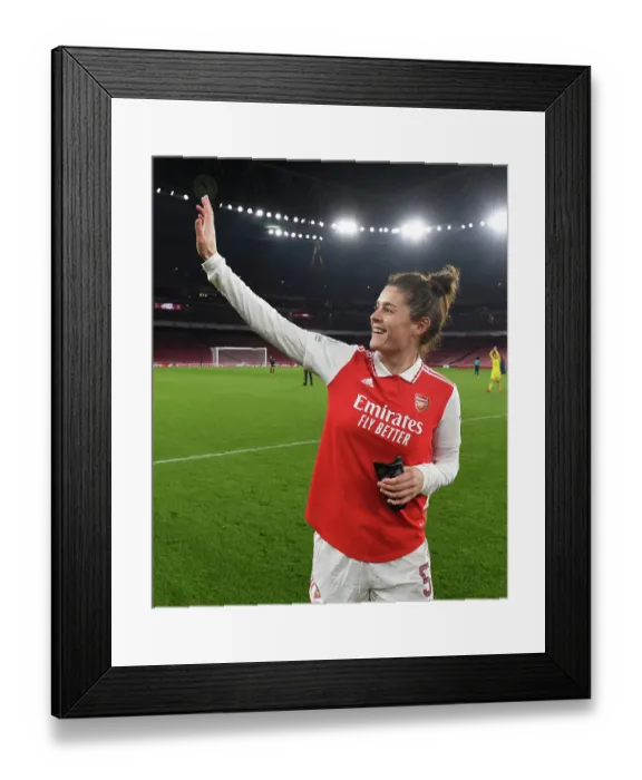 Framed Print : Battle in the UEFA Women's Champions League: Arsenal Women Triumph Over Juventus Women at Emirages Stadium (Group C, 2022-23)