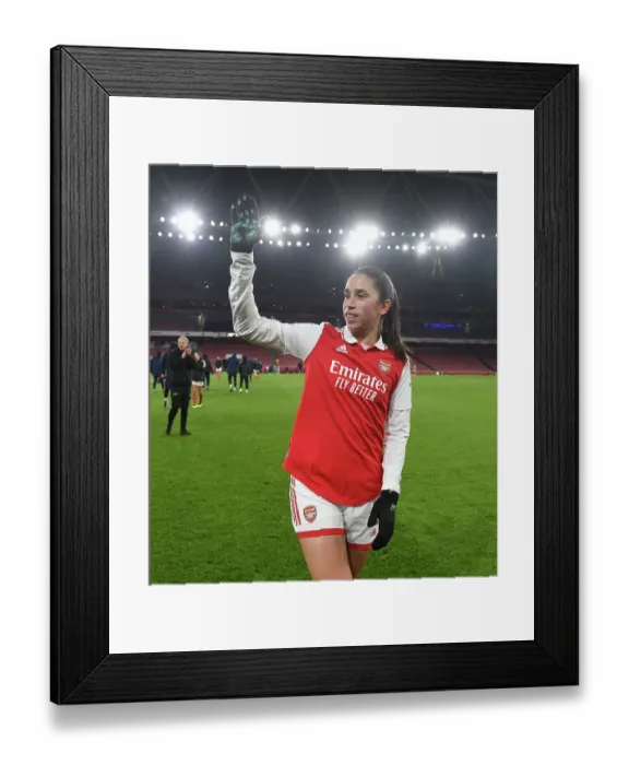 Framed Print : Arsenal Women's Champions League Triumph: Rafaelle Celebrates Victory over Juventus