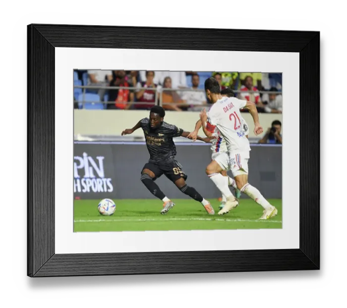 Framed Print : Arsenal vs. Olympique Lyonnais: Dubai Super Cup Showdown, 2022