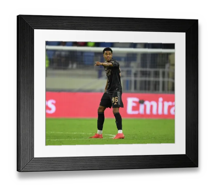 Framed Print : Arsenal vs. Olympique Lyonnais: Dubai Super Cup Clash, 2022 Framed Print : Arsenal vs. Olympique Lyonnais: Dubai Super Cup Clash, 2022