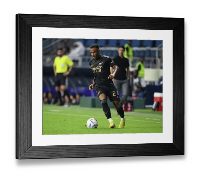 Framed Print : Arsenal's Marquinhos in Action against Olympique Lyonnais in the 2022 Dubai Super Cup Framed Print : Arsenal's Marquinhos in Action against Olympique Lyonnais in the 2022 Dubai Super Cup