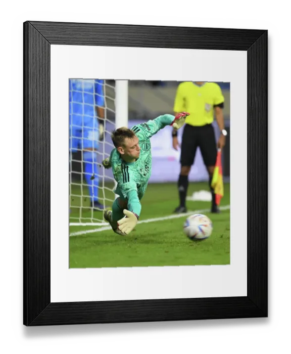 Framed Print : Arsenal's Karl Hein Saves Penalty in Dramatic Dubai Super Cup Shootout Victory Framed Print : Arsenal's Karl Hein Saves Penalty in Dramatic Dubai Super Cup Shootout Victory