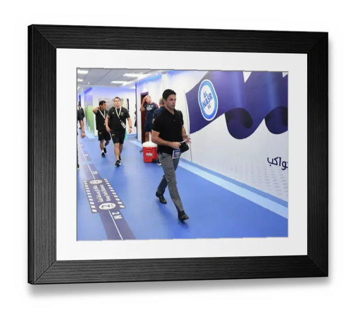 Framed Print : Mikel Arteta and Arsenal Face Off Against Olympique Lyonnais in Dubai Super Cup, 2022 Framed Print : Mikel Arteta and Arsenal Face Off Against Olympique Lyonnais in Dubai Super Cup, 2022
