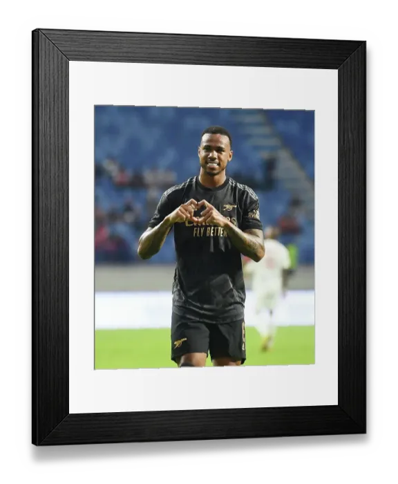 Framed Print : Gabriel's Debut Goal: Arsenal Wins Dubai Super Cup vs. Olympique Lyonnais (2022-23)
