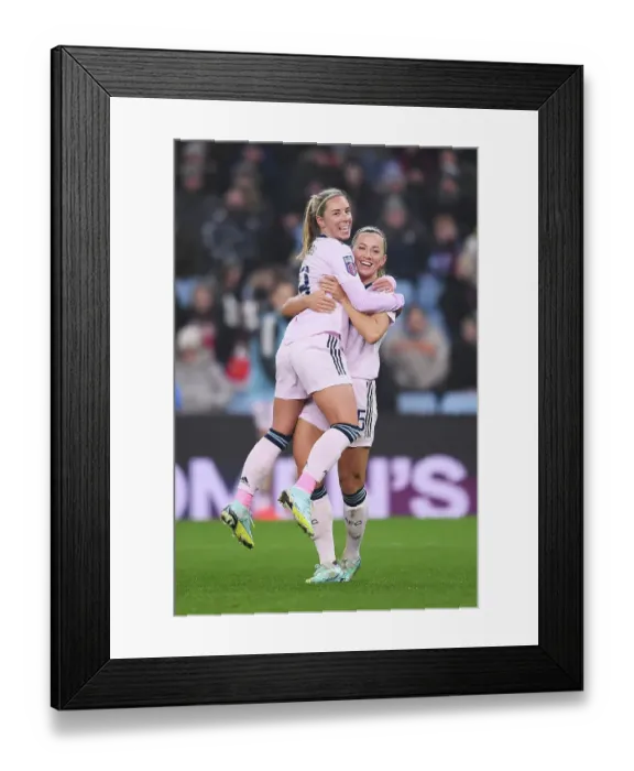 Framed Print : Arsenal Women Celebrate Fourth Goal Against Aston Villa in Barclays WSL Clash