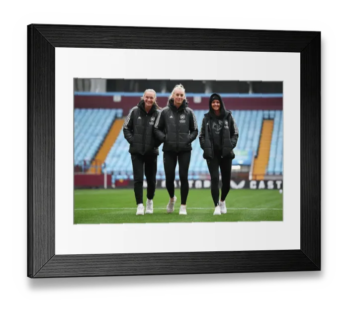Framed Print : Arsenal Women's Squad Prepares for Aston Villa Match at Villa Park