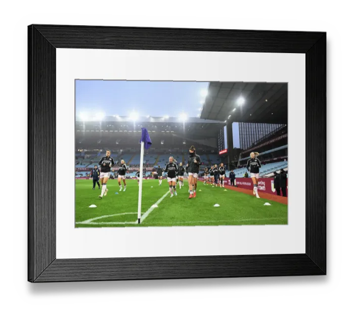Framed Print : Arsenal Women Warm Up Ahead of Aston Villa Clash in Barclays Super League