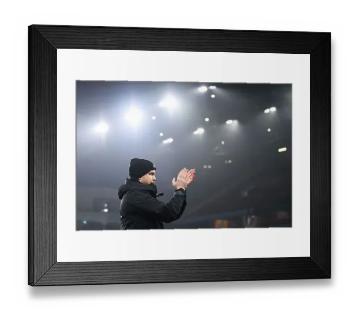 Framed Print : Arsenal's Jonas Eidevall Applauds Fans after Aston Villa vs Arsenal (2022-23)