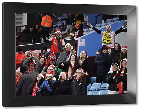 Arsenal Women Fans Reaction at Villa Park after Aston Villa vs Arsenal (Barclays Women's Super League, 2022-23)
