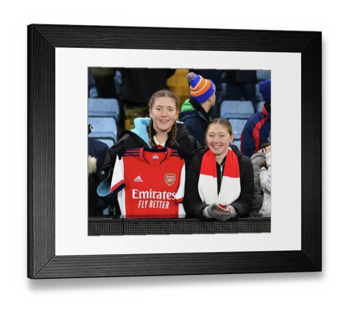 Framed Print : Arsenal Women Fans Rejoice at Villa Park Victory in Barclays WSL