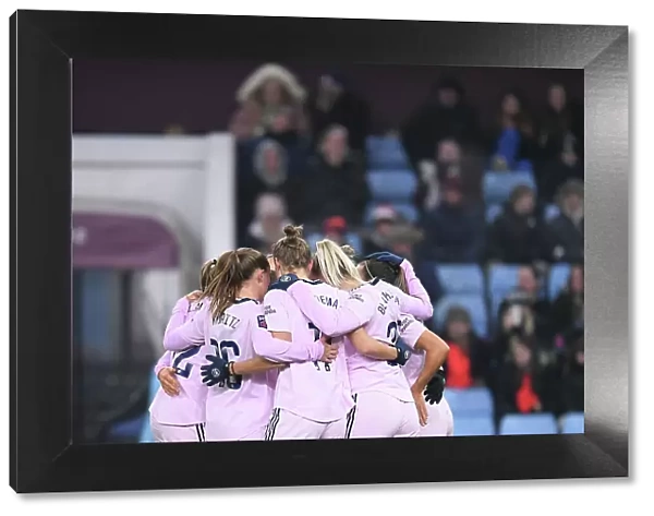 Arsenal Women Celebrate Jordan Nobbs Goal in FA Women's Super League Against Aston Villa