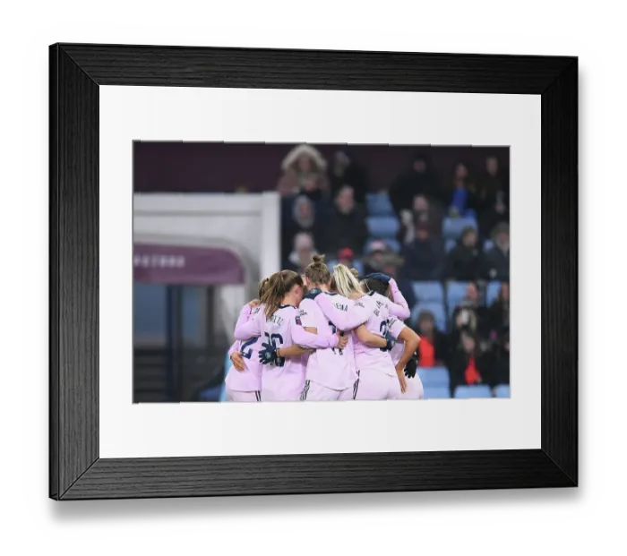 Framed Print : Arsenal Women Celebrate Jordan Nobbs Goal in FA Women's Super League Against Aston Villa