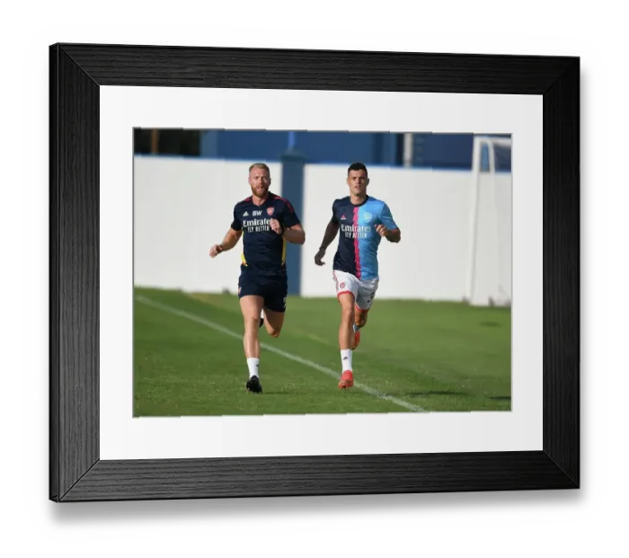 Framed Print : Arsenal FC: Granit Xhaka's Training Session before Arsenal vs AC Milan, Dubai Super Cup 2022-23