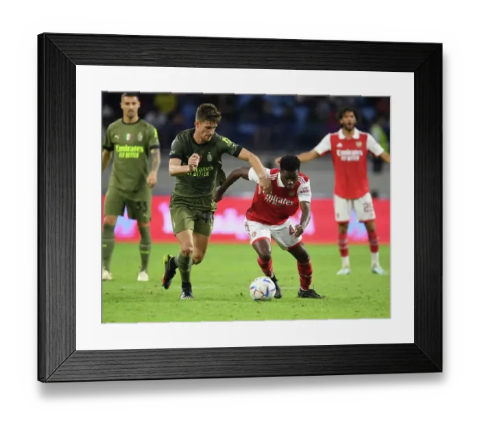 Framed Print : Arsenal vs AC Milan: Dubai Super Cup Clash, 2022-23 Framed Print : Arsenal vs AC Milan: Dubai Super Cup Clash, 2022-23