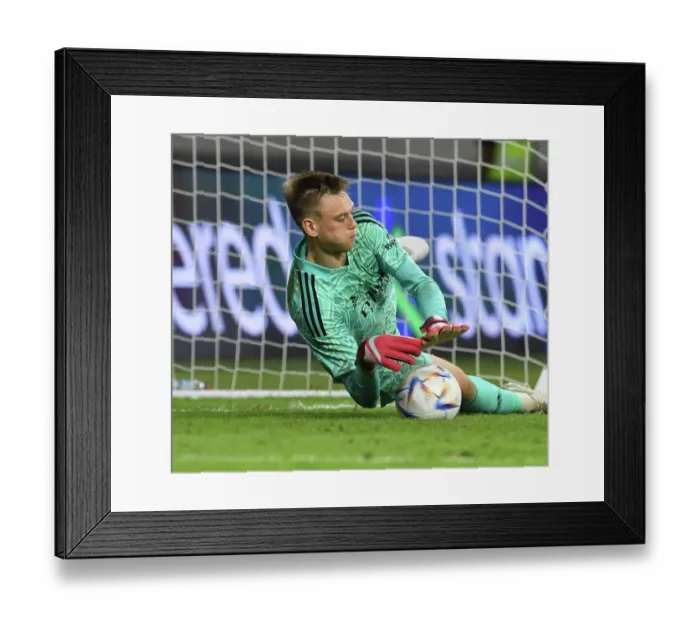 Framed Print : Arsenal's Karl Hein Saves Penalty in Thrilling Dubai Super Cup Showdown vs AC Milan Framed Print : Arsenal's Karl Hein Saves Penalty in Thrilling Dubai Super Cup Showdown vs AC Milan