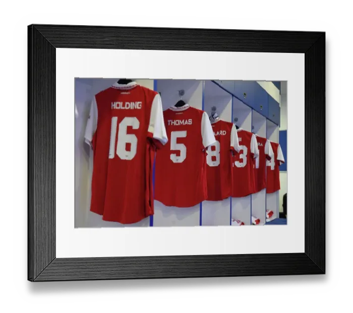 Framed Print : Arsenal FC vs AC Milan: Thomas Partey's Shirt in Arsenal Changing Room - Pre-Match Scene at Dubai Super Cup Framed Print : Arsenal FC vs AC Milan: Thomas Partey's Shirt in Arsenal Changing Room - Pre-Match Scene at Dubai Super Cup