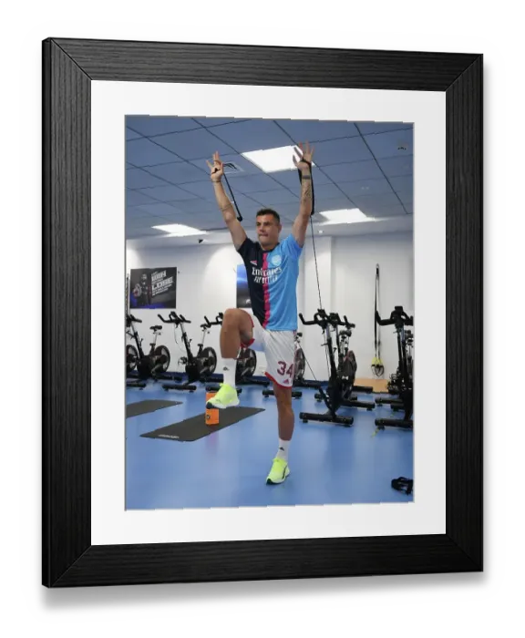 Framed Print : Arsenal FC vs AC Milan: Granit Xhaka Trains Ahead of Dubai Super Cup, 2022-23 Framed Print : Arsenal FC vs AC Milan: Granit Xhaka Trains Ahead of Dubai Super Cup, 2022-23
