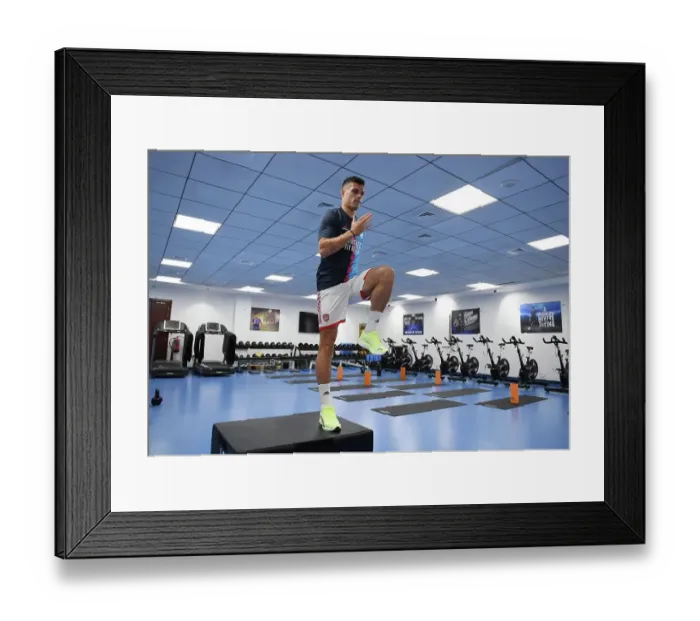 Framed Print : Arsenal FC vs AC Milan: Granit Xhaka Training Ahead of Dubai Super Cup Clash, 2022-23