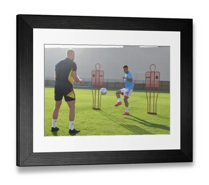 Framed Print : Granit Xhaka's Pre-Match Training: Arsenal FC at Dubai Super Cup 2022-23 (vs AC Milan)