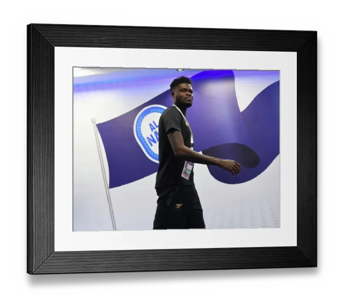 Framed Print : Thomas Partey: Arsenal's Ready Warrior Ahead of Arsenal vs AC Milan, Dubai Super Cup 2022-23