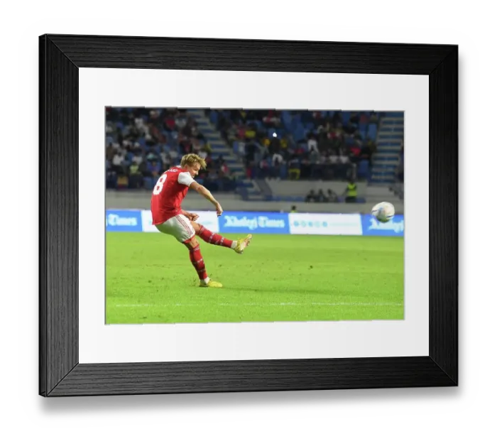 Framed Print : Martin Odegaard Scores First Goal: Arsenal vs. AC Milan, Dubai Super Cup 2022-23 Framed Print : Martin Odegaard Scores First Goal: Arsenal vs. AC Milan, Dubai Super Cup 2022-23