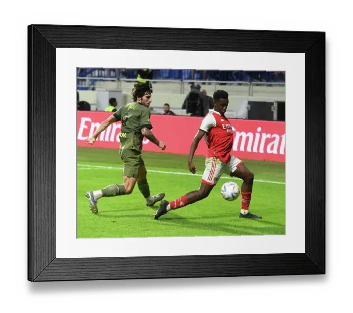 Framed Print : Arsenal vs AC Milan: Clash in Dubai, Nketiah vs Tonali Framed Print : Arsenal vs AC Milan: Clash in Dubai, Nketiah vs Tonali