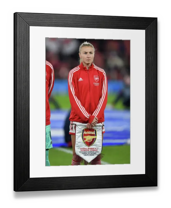 Framed Print : Arsenal FC: Kim Little's Steady Determination in the Changing Room Before Arsenal vs. Olympique Lyonnais, UEFA Women's Champions League (2022-23)