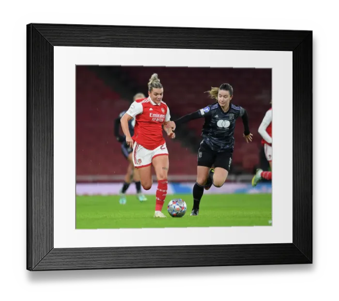 Framed Print : Arsenal FC: Kim Little's Match-Ready Shirt Before Arsenal v Olympique Lyonnais, UEFA Women's Champions League, 2022-23