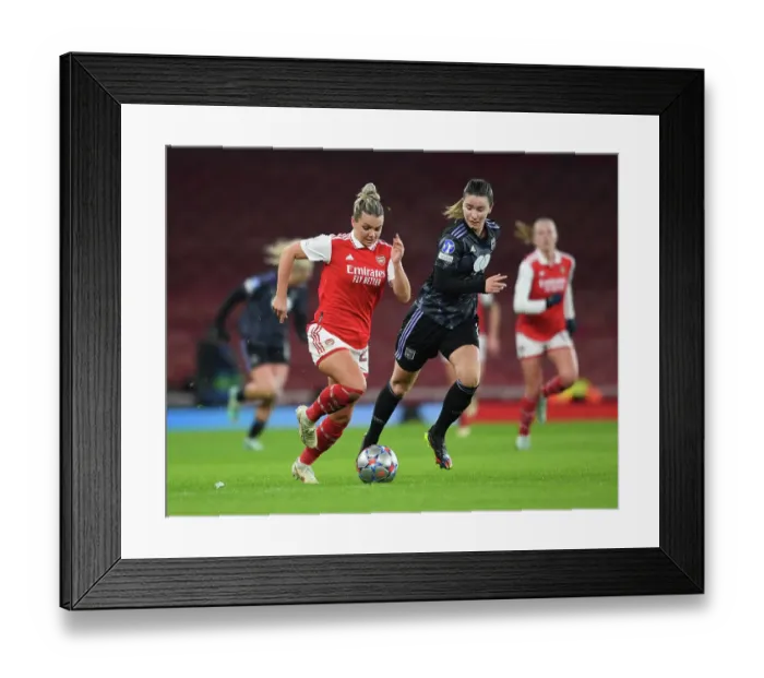 Framed Print : Arsenal FC: Kim Little's Champion Showdown Jersey vs Olympique Lyonnais (December 2022)