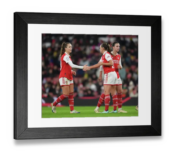 Framed Print : Arsenal FC: Kim Little's Unwavering Focus Before Champions League Clash with Olympique Lyonnais (2022-23)