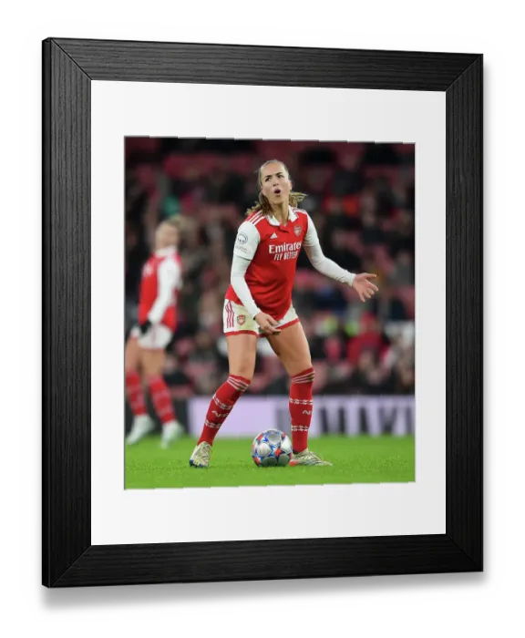 Framed Print : Arsenal's Kim Little: Unwavering Focus Ahead of Champions League Showdown with Olympique Lyonnais (2022-23)