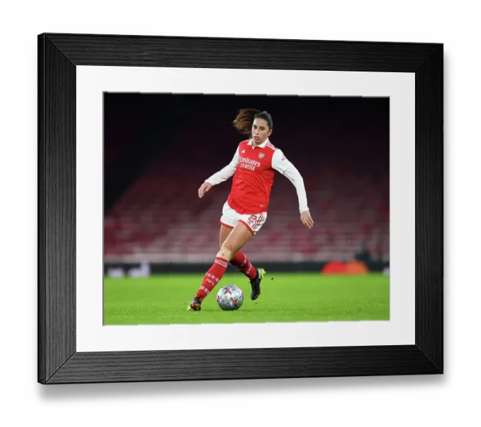 Framed Print : Arsenal FC: Kim Little's Focus and Determination Before UEFA Champions League Match vs Olympique Lyonnais (2022-23)